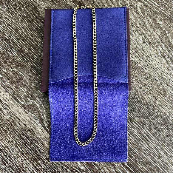 EUC Missoma x Lucy Williams Flat Curb Chain Necklace 18k Gold Vermeil Layering - Picture 13 of 14